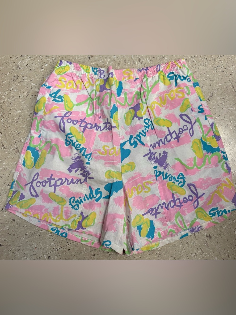 Vintage 80s Printed Beach Shorts -Surfin Summer NWOT